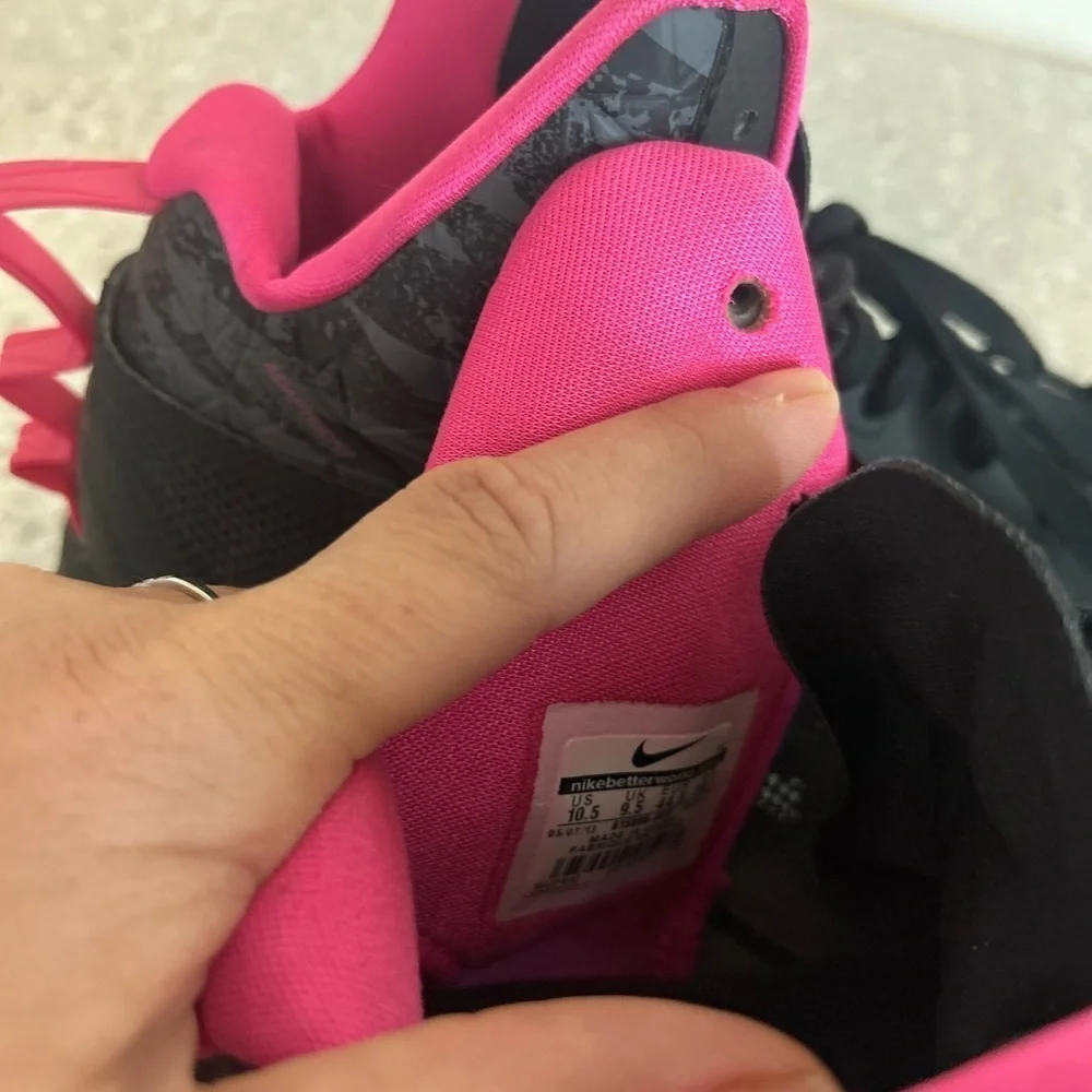Nike Zoom Hyperfuse 2013 Black/Metallic Silver-Dark Grey-Pink Size 10.5